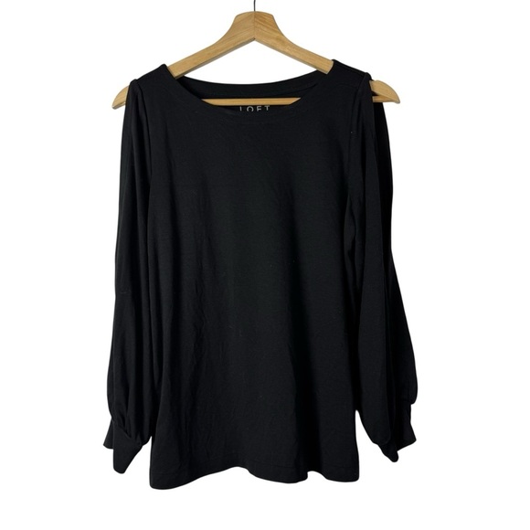 Ann Taylor LOFT Black Open Long Sleeve Top S - Picture 1 of 5